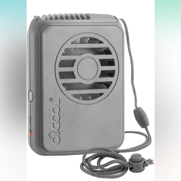 O2COOL Personal Travel Rechargeable Battery Powered Neck Cooling Fan Gray - Picture 1 of 4